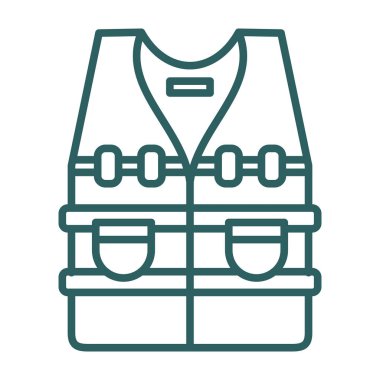 Kurşun geçirmez yelek simgesi, vektör illüstrasyonu 