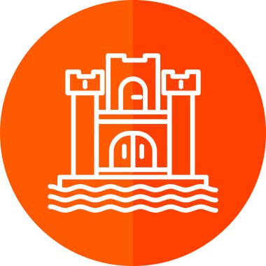 Bir bina simgesinin vektör illüstrasyonu