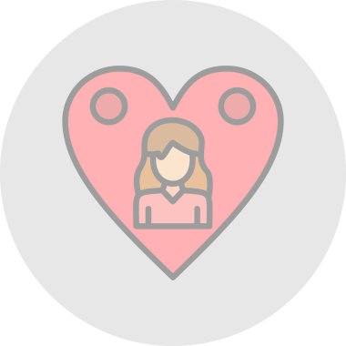 Kadınlar günlük web simgesi basit illüstrasyon 