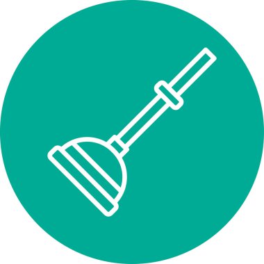 Bir süpürge simgesinin vektör illüstrasyonu