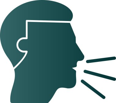 Adam bir konuşma balonuyla konuşuyor.