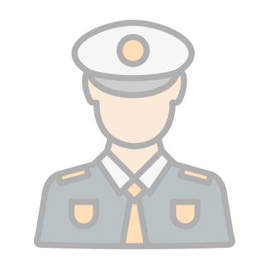 Askeri rozet ikonu. Beyaz arkaplanda izole edilmiş askeri rozet vektör çizimi rengi