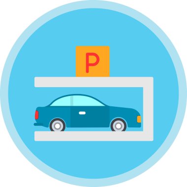 araba park simgesi vektör illüstrasyon                  