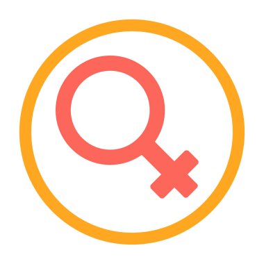 Raster simgesi yuvarlanmış kadın işareti