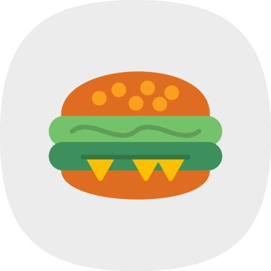 Hamburger ikonu vektör illüstrasyonu