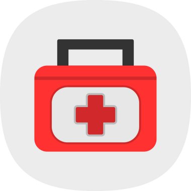 İlk yardım çantası simgesi, basit vektör illüstrasyonu
