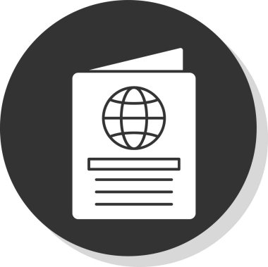 Pasaport web simgesi vektör illüstrasyonu