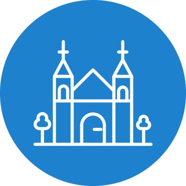 Bir kilise ikonu, katedral kulesinin vektör çizimi 