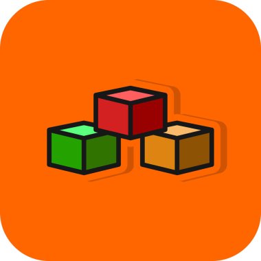 Bloklar düz simge, vektör, illüstrasyon