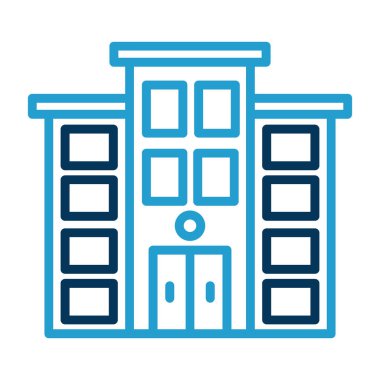 Belediye binası düz ikon vektör illüstrasyonu