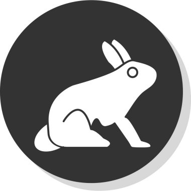 Tavşan yassı simgesi, vektör illüstrasyonu