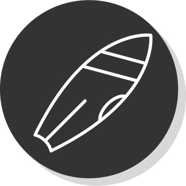 Sörf tahtası simgesinin vektör çizimi 