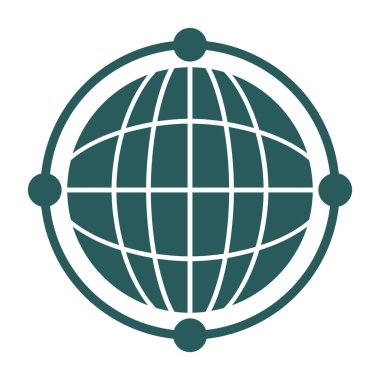  Sanal Dünya Globe web simgesi, vektör illüstrasyonu