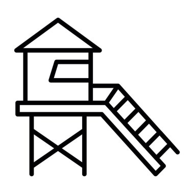 Cankurtaran kulesi simgesinin vektör çizimi                                    