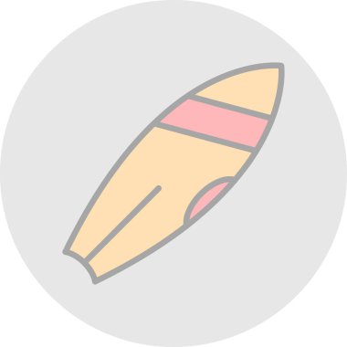 Sörf tahtası simgesinin vektör çizimi 