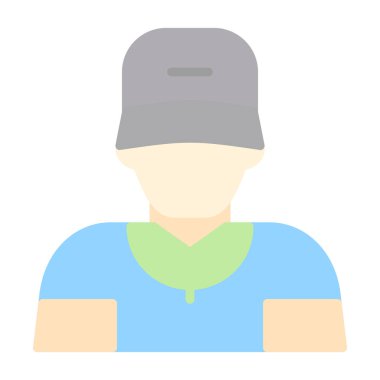 Avatar man simgesi, vektör illüstrasyonu