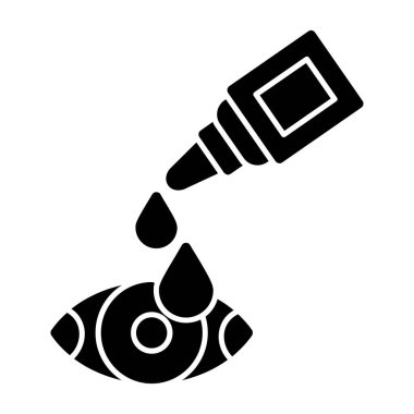 Göz damlası düz simge, vektör illüstrasyonu