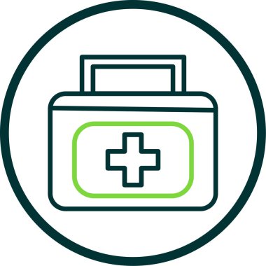 İlk yardım çantası simgesi, basit vektör illüstrasyonu
