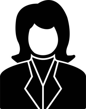 Genç kadın simgesi, vektör illüstrasyonu