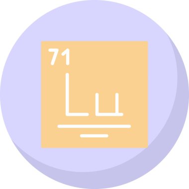 Lutetium simgesinin vektör illüstrasyonu 