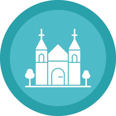 Bir kilise ikonu, katedral kulesinin vektör çizimi 