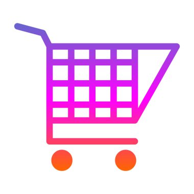 Alışveriş arabası simgesi, vektör illüstrasyonu