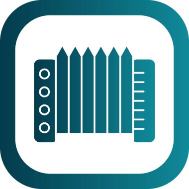 Akordiyon simgesi, vektör illüstrasyonu