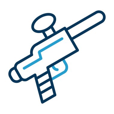 Paintball tabancası simgesi, vektör illüstrasyonu 