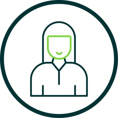 kız düz simgesi, vektör illüstrasyonu