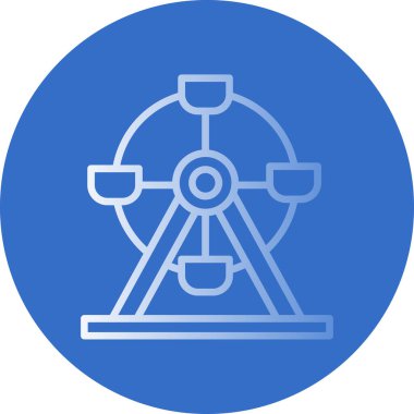 Dönme dolap ağ simgesi, vektör illüstrasyonu 