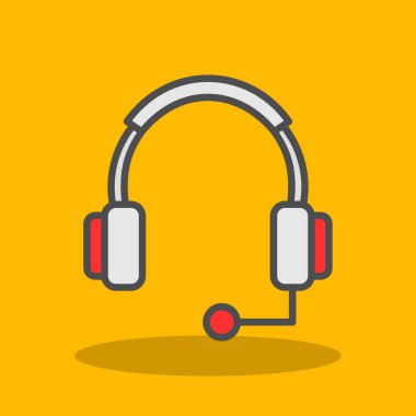 Kulaklık simgesinin vektör illüstrasyonu 