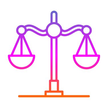 denge ölçekleri renk çizgisi simgesi, vektör illüstrasyonu 