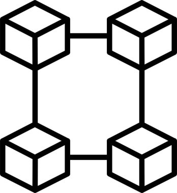 Blockchain ağ simgesi, vektör illüstrasyonu