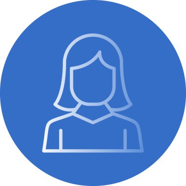 kız düz simgesi, vektör illüstrasyonu