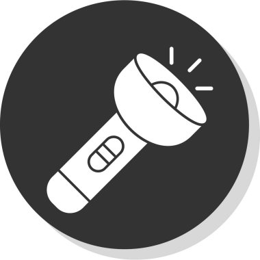 Flashlight düz simgesi, vektör illüstrasyon tasarımı