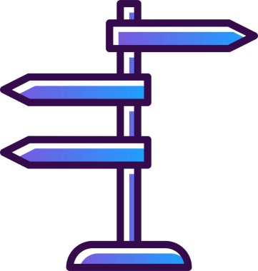 Yön, işaret direği simgesi. Basit vektör illüstrasyonu