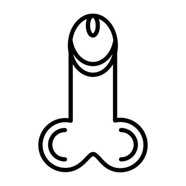 Flat penis icon, vector illustration