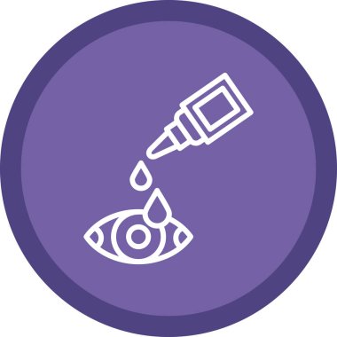 Göz damlası düz simge, vektör illüstrasyonu