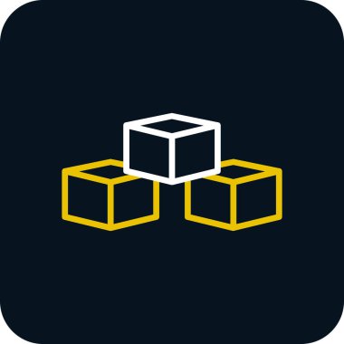 Bloklar düz simge, vektör, illüstrasyon