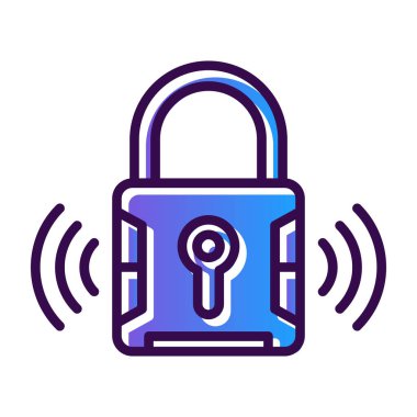 Akıllı kilit simgesi, vektör illüstrasyonu