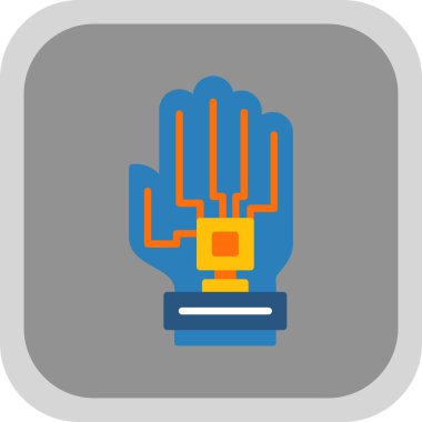 Haptic Geribildirim Eldiven Simgesi, vektör illüstrasyonu