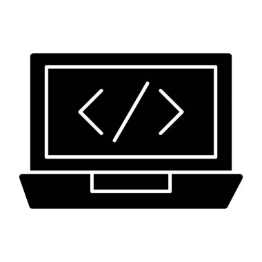 Kodlama simgesinin vektör illüstrasyonu 