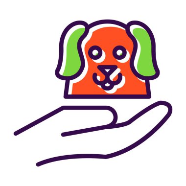 Evcil köpek ikonu vektörü. İnce çizgi işareti. izole edilmiş sınır sembolü çizimi