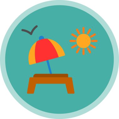 yaz ve plaj renkli vektör simgeleri.