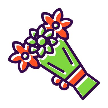 çiçek simgesi vektör illüstrasyonu