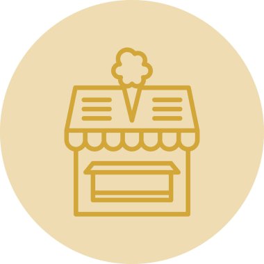 Dondurma dükkanı simgesi, basit vektör illüstrasyon tasarımı