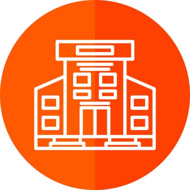 Bina. Web simgesi basit illüstrasyon