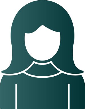 kız düz simgesi, vektör illüstrasyonu