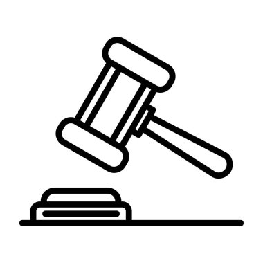 Açık arttırma çekiç tokmak simgesi, taslak biçimi