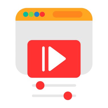 Ekranlı video oynatıcı. vektör simgesi